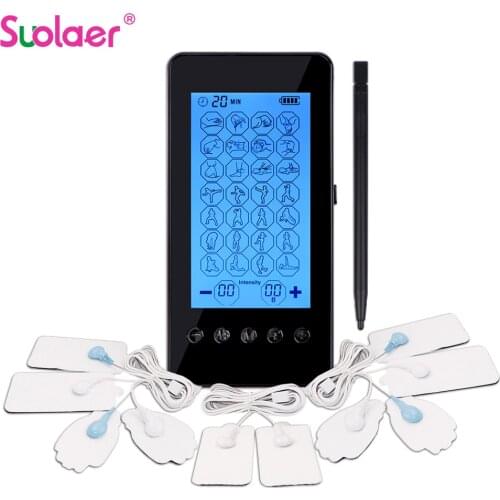 28 Modes TENS Physiotherapy Massager Rechargeable Pain Relieve Full Body Massager Touch Screen Multifunction Massage Machine