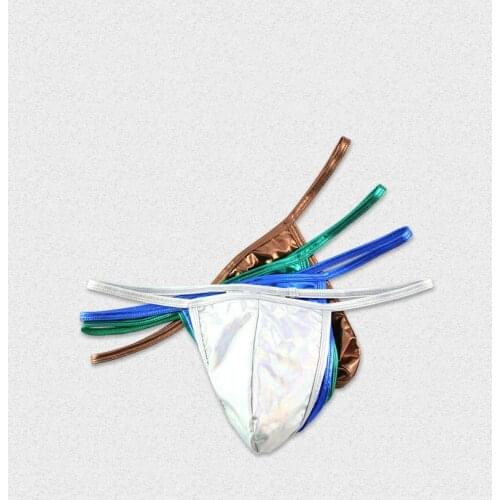 Male Underwear Mens Underpants Sexy Underwear Mens Breathable Patent Leather Jockstrap Male Thongs Mens G-Strings & Thongs