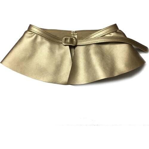 2020 New Trending Woman Wide Gold Black Corset Belt Ladies Fashion Ruffle Skirt Peplum Waist Belts Cummerbunds For Women Dress