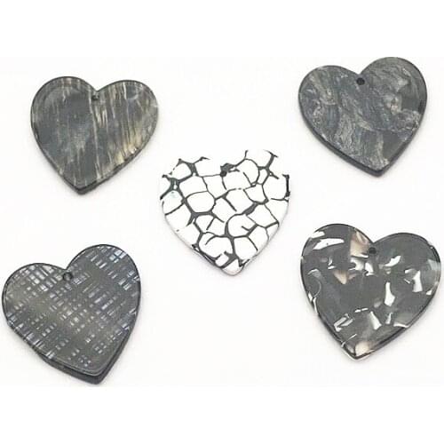 New arrival! 29x28mm 50pcs acetic acid Heart shape charm for Earrings DIY parts,Jewelry Accessories Findings & Components