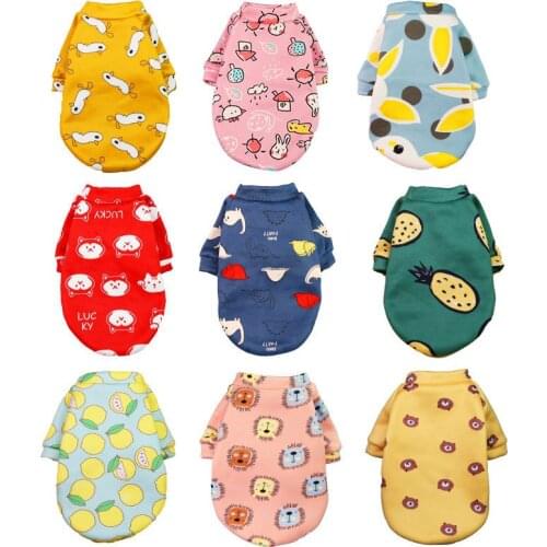 Dog Cat Clothes Cute Animal Print Warm Pet Sweater For chihuahua Puppy Teddy Bulldog Costume Shih Tzu Sweatshirt For Small Dogs