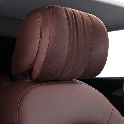 Upgrade Design for Maybach S Class Neck Pillows Supre Soft Memory Foam Neck Headrest Quality Suede Car Neck Pillow Neck Headrest