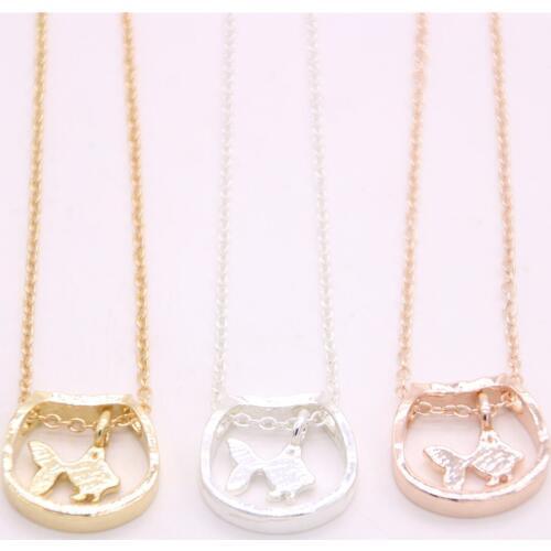 Hot fish and fish tank pendant necklace Child interest fish tank pendant necklace designed for women