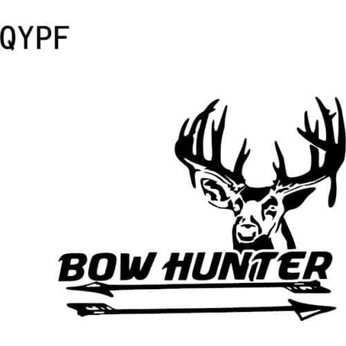 QYPF 14.1*11CM Coolest Outdoor Hunting Bow Hunter Archery Decor Vinyl Car Stickers Accessories C16-1805