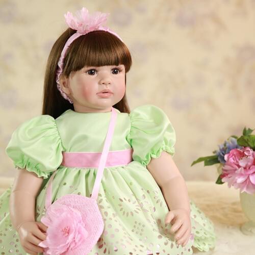 24 Inch Realistic princess Baby reborn Doll 60 cm Soft silicone vinyl Cloth Body Doll bebe reborn Lifelike girl toddler toys gi