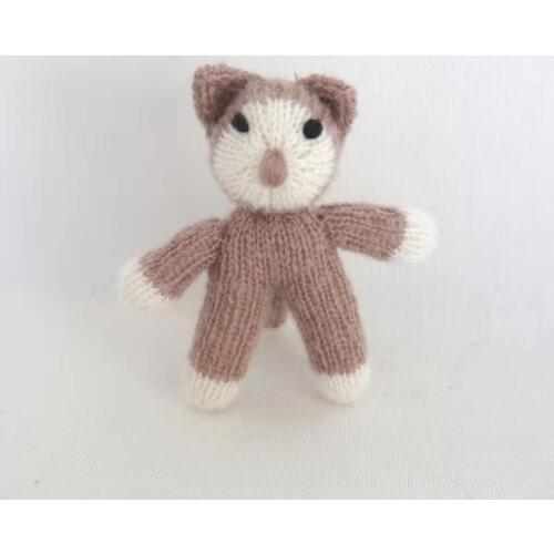 Hand Knitted Kitten Toys Photo Props Crochet Kitty Newborn Kitty Toy Crochet Stuffed Animals Baby Shower Gift Knitted Cat Props