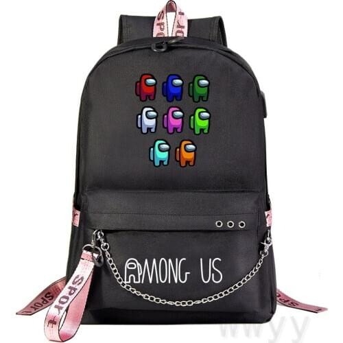 Game Among Us Backpack For Teenager Kids Student Travel Bags Backpack Women Men USB Charging Bookbags Mochila