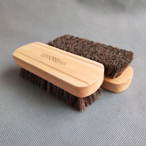 Genuine Horsehair Wooden Brush Car Detailing Polishing Buffing Brush Seat Handle Dashboard Roof Cleaning Premium Car Wash Brush