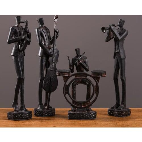 Nordic Minimalist Music Band Character Sculpture Decoration Vintage Home Decor Resin Desk Accessories Figurine Room Decor Statue