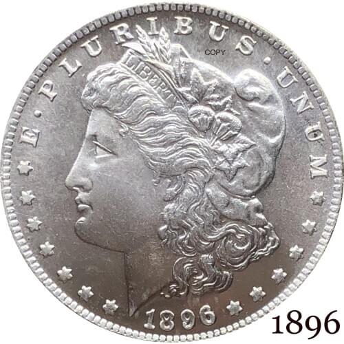 United States Of America 1896 Morgan One Dollar US Coin Liberty Cupronickel Silver Plated In God We Trust Copy Coin