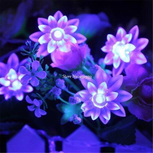 30M 300LEDs 9 Colors Lotus LED String Lights Lovers Day Holiday EventsHolidays Garland Decor. Flowers 110V 220V US EU UK AU