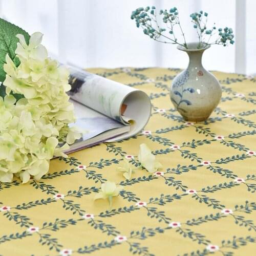 50cm*125cm/piece,Yellow Broken Embroidery Cotton Linen Cloth,Clothing,Skirt,Bag,Tablecloth,Curtain Fabric,DIY Handmade Material