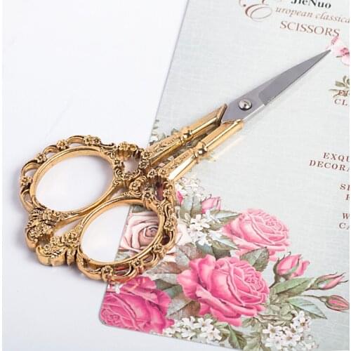 Vintage Sewing Scissor Flower Tailor Shears Embroidery Gift Portable Cutting Stainless Steel Cross Stitch Household DIY Handmade