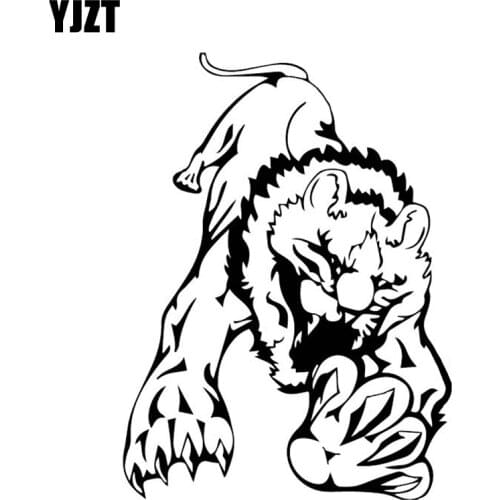 YJZT 13.4CM*18.3CM Tigers Are Coming Body Of Car Decorate Accessories Car Sticker Vinyl Decal Black/Silver C4-1148