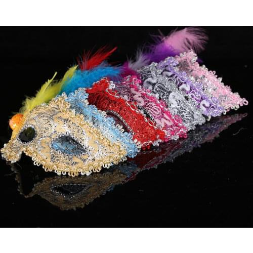 1pc Women Sexy Venetian Lace Feather Flower Eye Masks Halloween Masquerade Mask Girls Half Face Party Dance Mask