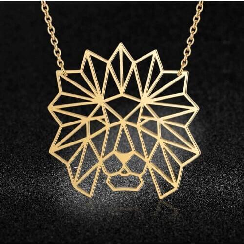 100% Stainless Steel Animal Lion Head Fashion Necklace for Women Wedding Party Necklaces Personality Jewellery Special Gift
