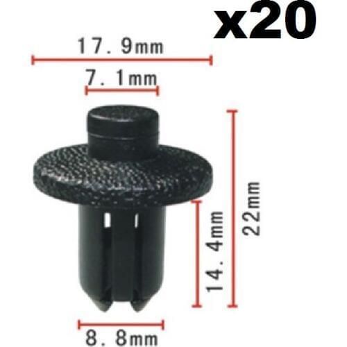 20pcs For Honda Nylon Trim Rivet Retainer Clip OEM / Engine protection plate buckle