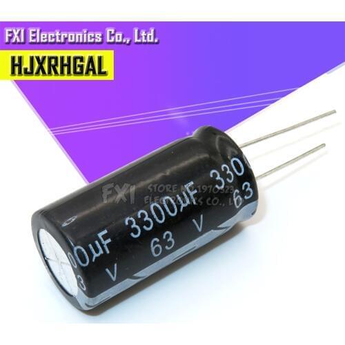 5PCS 63V3300UF 3300UF63V 18X35 63v 3300uf 18*35 Electro Electrolytic capacitor