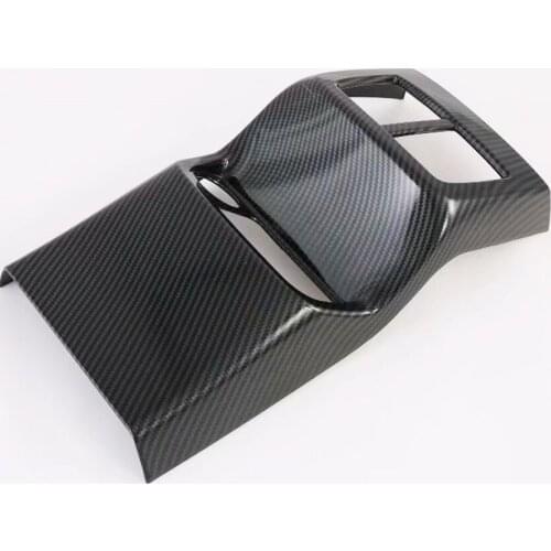 For Kia Seltos 2019 2020 Carbon Fiber Rear Seat Air Vent Cover Trim AC Outlet Frame Covers Stcikers Car Interior Accessories