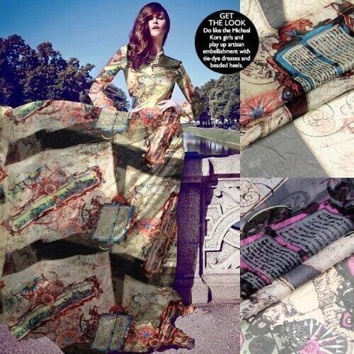 CNUM SC032 100% Natural Silk Chiffon/The West Epic/ Silk Fabric Very Thin/Width 1.48yd Thickness 6mm/Unit: meter