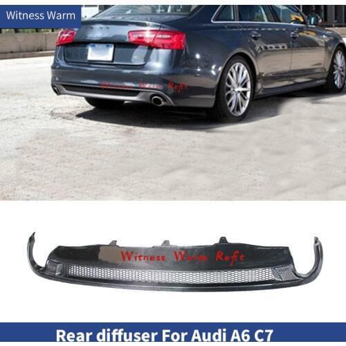 Carbon Fiber rear bumper lip spoiler diffuser for Audi A6 C7 SLINE stlye 2012 2013 2014 2015 2016 FRP