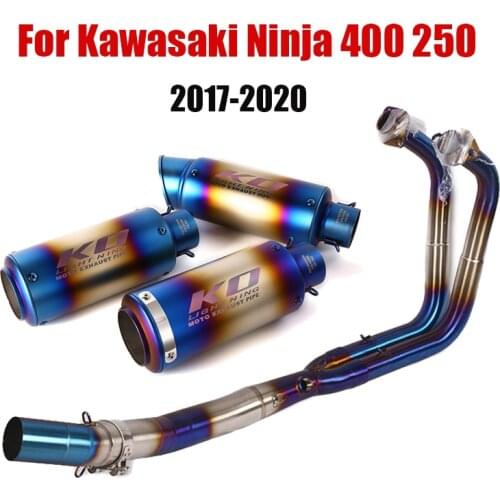 For Kawasaki Ninja 400 250 2017-2020 Exhaust Front Link Pipe Escape Header Tube Connect Section Slip On 51mm Muffler Motorcycle