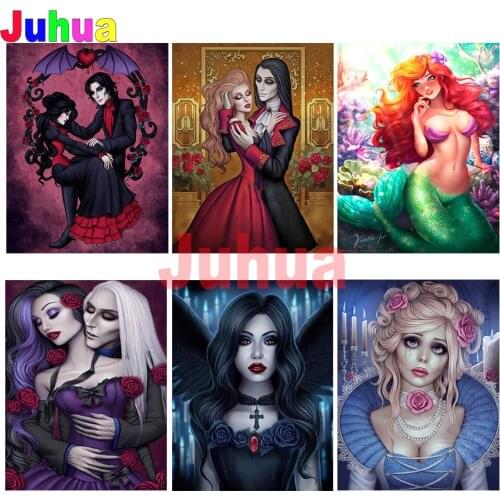 Gothic Weird Love, Lady diamond paintings full square drill stitch cross rhinestone of picture 5d embroidery Diamond Mosaic set