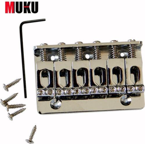 Chromed Electric Guitar Tremolo 6 String Roller Guitar Bridge With Screws / Electric Guitar Bridge Accessories