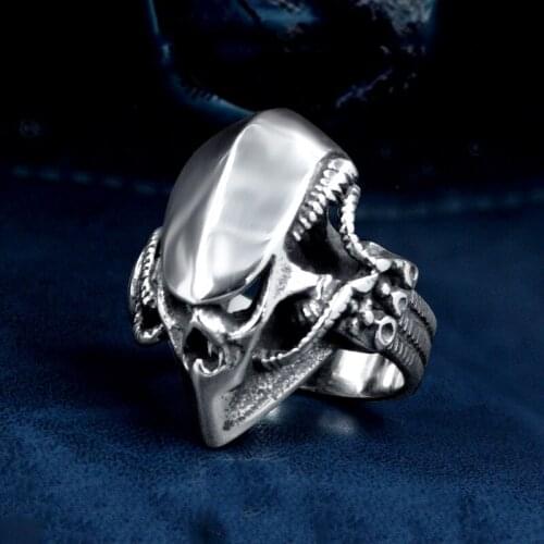 High Polished Warrior Helmet Ring Mens Gold Silver Color Stainless Steel Biker Rings Fashion Punk Goth Jewelry Accessories Gift