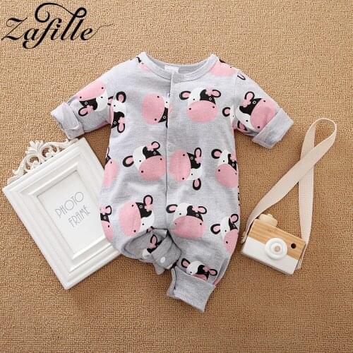 ZAFILLE Newborn Baby Clothes Cartoon Full Printed Babys Romper Basic Clothes Autumn Winter Jumpsuit For Kids Clothes Babies