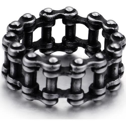 Creative jewelry titanium steel ring Mens Europe and America personality bicycle chain ring stainless steel ring