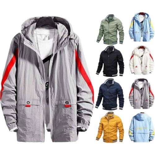 Mens Fashion Jackets Men Windbreaker Bomber Jacket Men Sports Outdoors Clothes Casual Streetwear Basic Outwear Special Offer