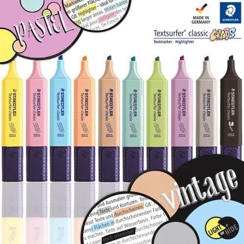 8pcs or 9pcs/set STAEDTLER Highlighter Oblique Marker Pen Kids Graffiti journal Marker Pen note pen School supplies