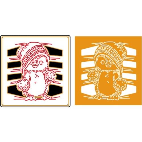 Penguins By the Fence Metal Cutting Dies New Stencils for DIY Scrapbooking DIY Paper Cards Craft Making Craft Decoration