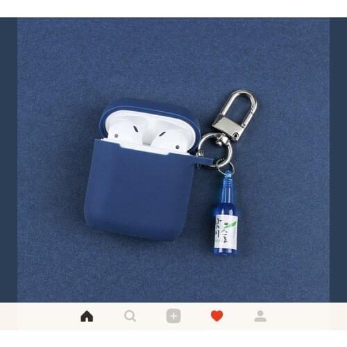 Cute Beer Keychain Case For Apple Airpods Case Protective Cover Bluetooth Wireless Earphone Case For AirPods Soft Charging Box