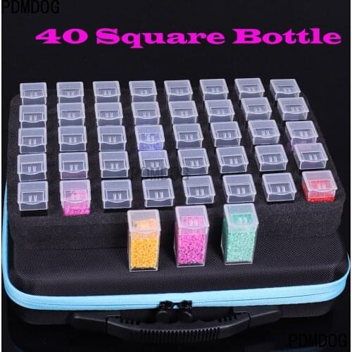 The latest high quality 40 Big square bottle diamond painting cross stitch accessories tool box container diamond storage bag