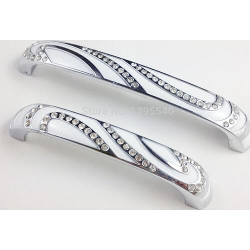 New 96mm Crystal Palace Cabinet Drawer Knobs Modern Cabinet Handles Furniture Hardware Kitchen Knobs Wardrobe Closet Pulls Bars