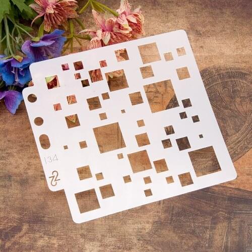 New Arrival Square DIY Layering Stencils Wall Painting Scrapbooking Coloring Embossing Crafts Decoration Paper Card Template