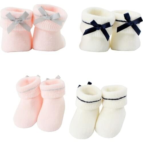 New Newborn baby bow girls baby socks casual non-slip girls baby foot socks