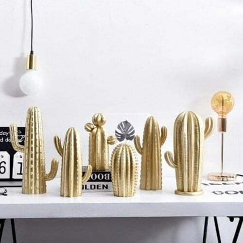 Resin Cactus Ornaments Nordic Style Living Room Decoration Cactus Plant Simulation Figurine Home Accessories Decorations Crafts