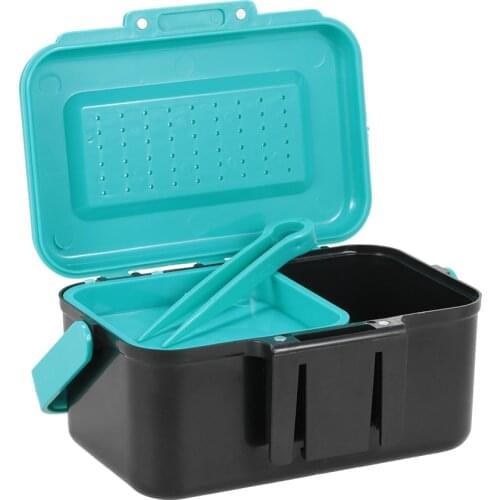 Portable Fishing Lure Box Case Live Lure Bait Hook Earthworm Carrying Case Waist Fishing Tackle Box