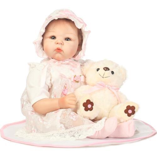 Lifelike Baby Dolls 22 Inch 55cm Smiling Realistic Soft Vinyl Reborn Dolls Kids Birthday Christmas Gift Juguetes Brinquedos