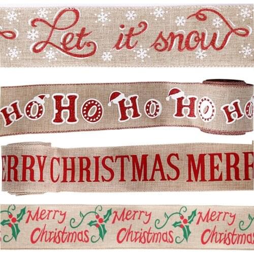 Christmas HOHO 6.3CM*2M Ribbon Christmas Decoration Christmas Tree Decor DIY Burlap Ribbons for Craft Christmas Crafts Supplies