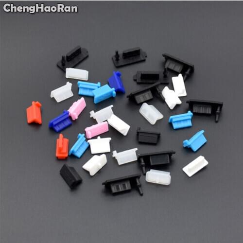 ChengHaoRan 5pcs USB Dust Plug Charging Port Cover Cap Female Jack Interface Silicone Dustproof Protector Tablet Notebook Laptop