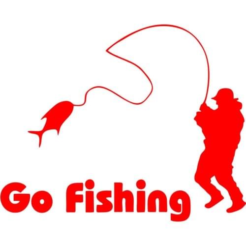 Cartoon Go Fishing Night Reflective Car Window Bumper Stickers Die Cut Vinyl Netbook Decal 15x11cm