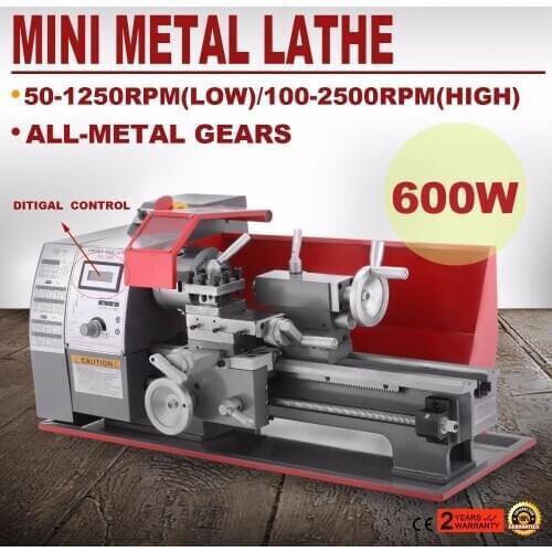 VEVOR Metal Mini Turning Lathe Machine 600W Motorized Metalworking lathe machine mini metal