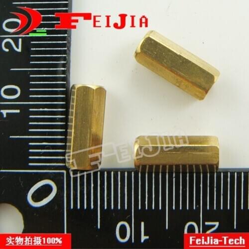10pcs/lot M3*12mm double-pass copper pillars M3 Hexagonal copper column Hardware Fasteners Bolts