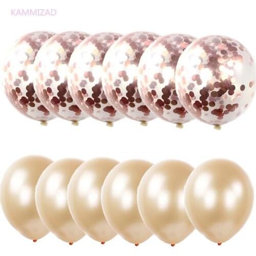 10pcs/lot rose gold Clear Balloons Gold Star Foil Confetti Transparent Balloons Party Decorations anniversaire Latex balloon