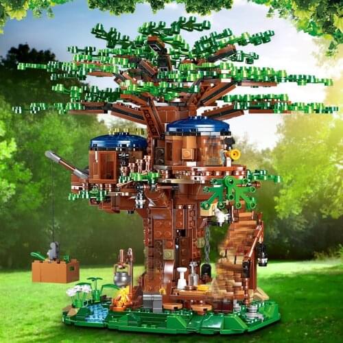 1013PCS New Tree House Model Building Blocks Ideas 21318 Bricks with Action Figures Model Educational Toys Gift For Children