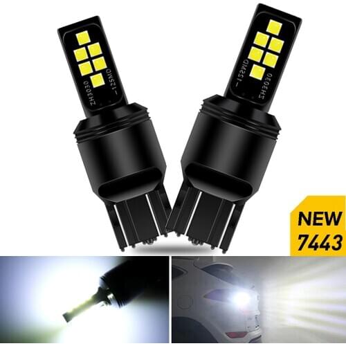 2Pcs 7443 7440 T20 P21/5W LED Canbus Car Reverse Lights for Toyota Tacoma Tundra Camry Corolla Highlander Camry Fortuner Supra